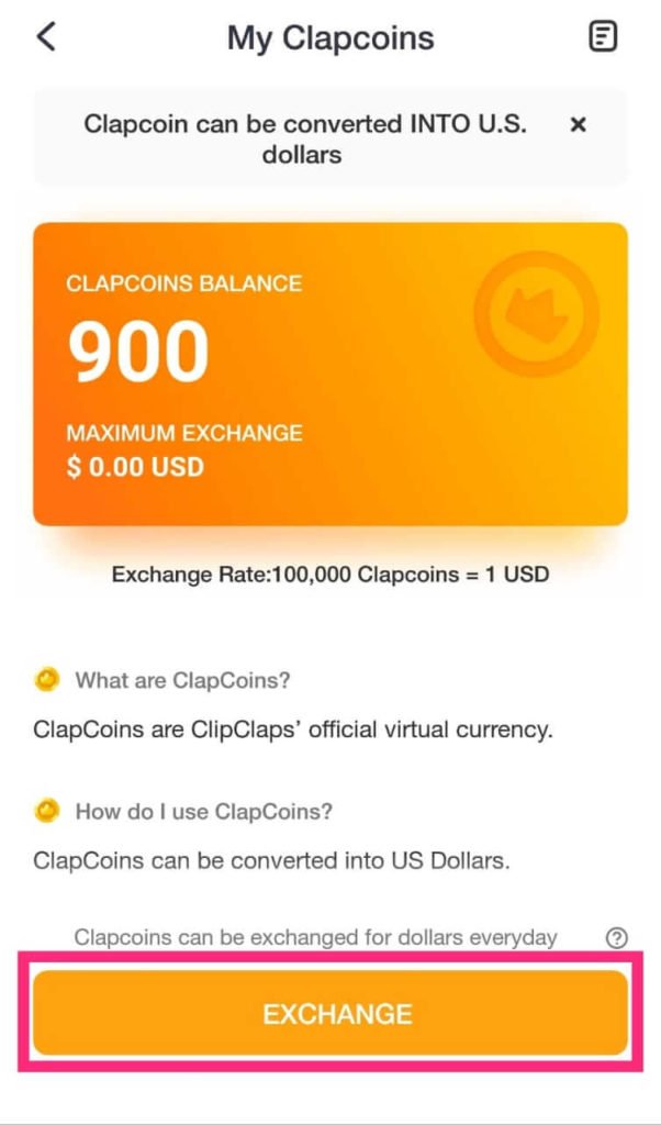 clipclaps coine exchange