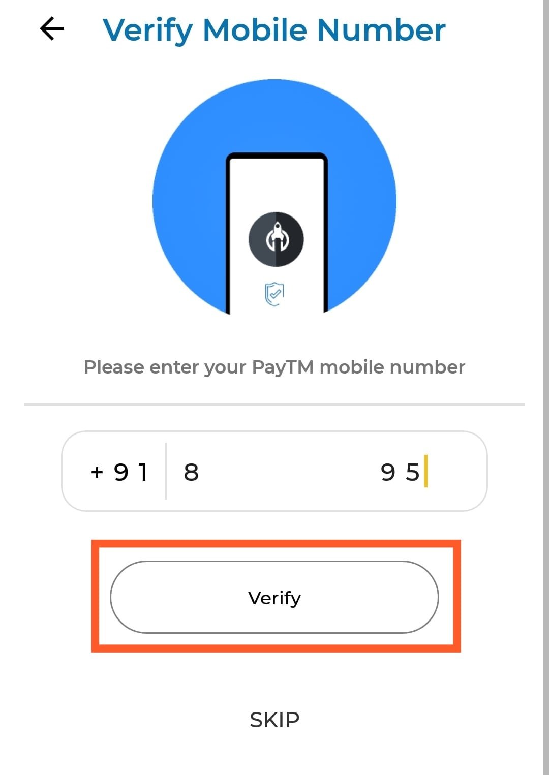 Enter Mobile Number In TopQuiz App