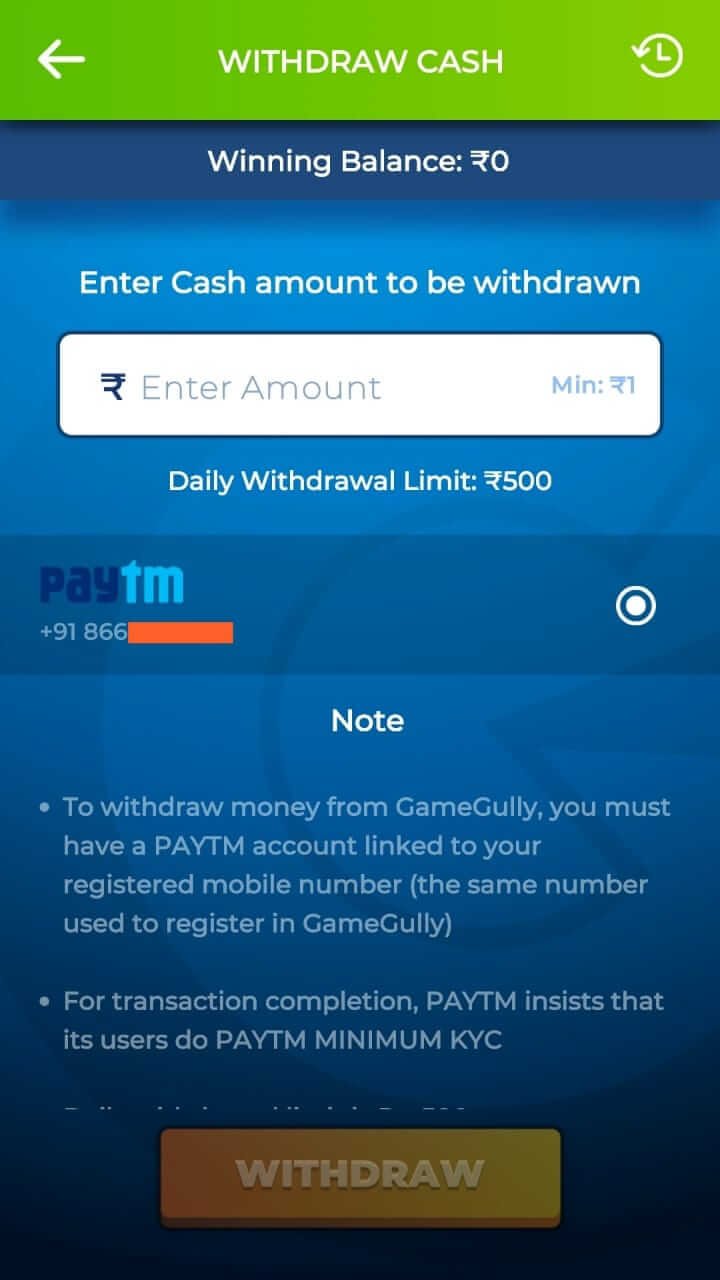 Withdraw Money From GameGully Pro App